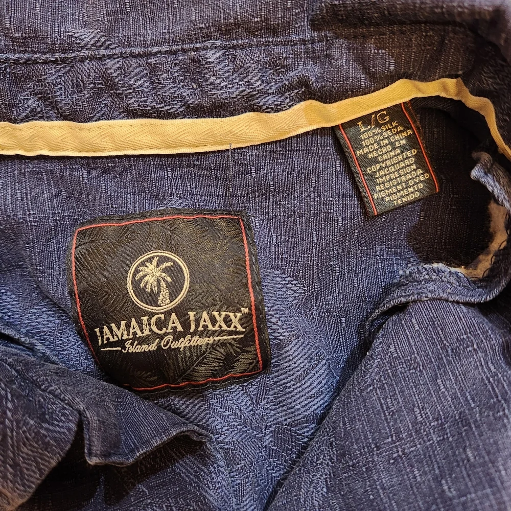 Jamaica Jaxx 100% Silk Button Down Short Sleeve